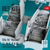 RESKIT RSU48-0388 F/A-18 Hornet (A, B, C, D & CF-18) wheel bays for Kinetic kit (3D printed) 1/48